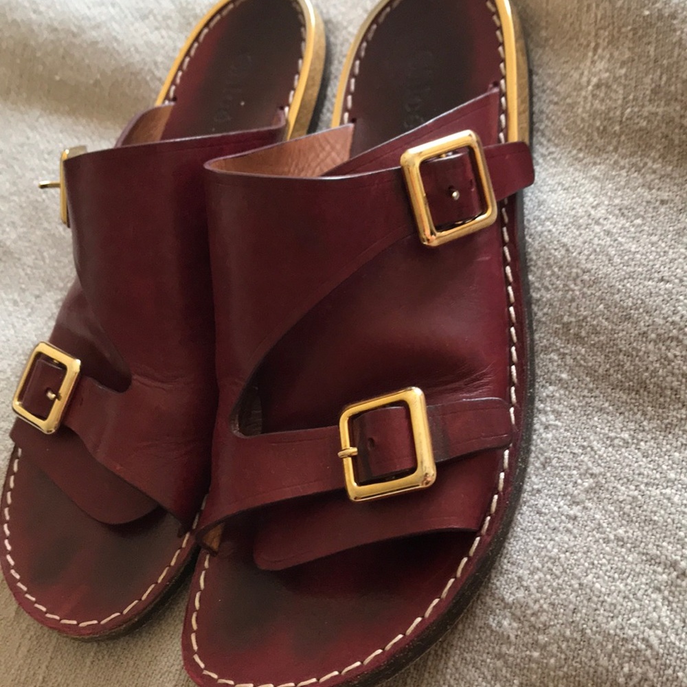 Chloe double monk leather slides - Picture 8 of 8